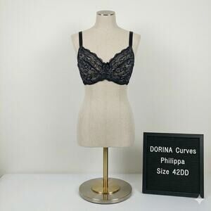 DORINA Curves Philippa Bra 42DD Black Lace Unlined Underwire Style D17238A